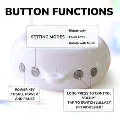 Vlokup baby mobile auto-off timer pictured to conserve battery life
