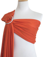 Vlokup baby water ring sling close-up shows aluminum rings for easy adjustment on the go.