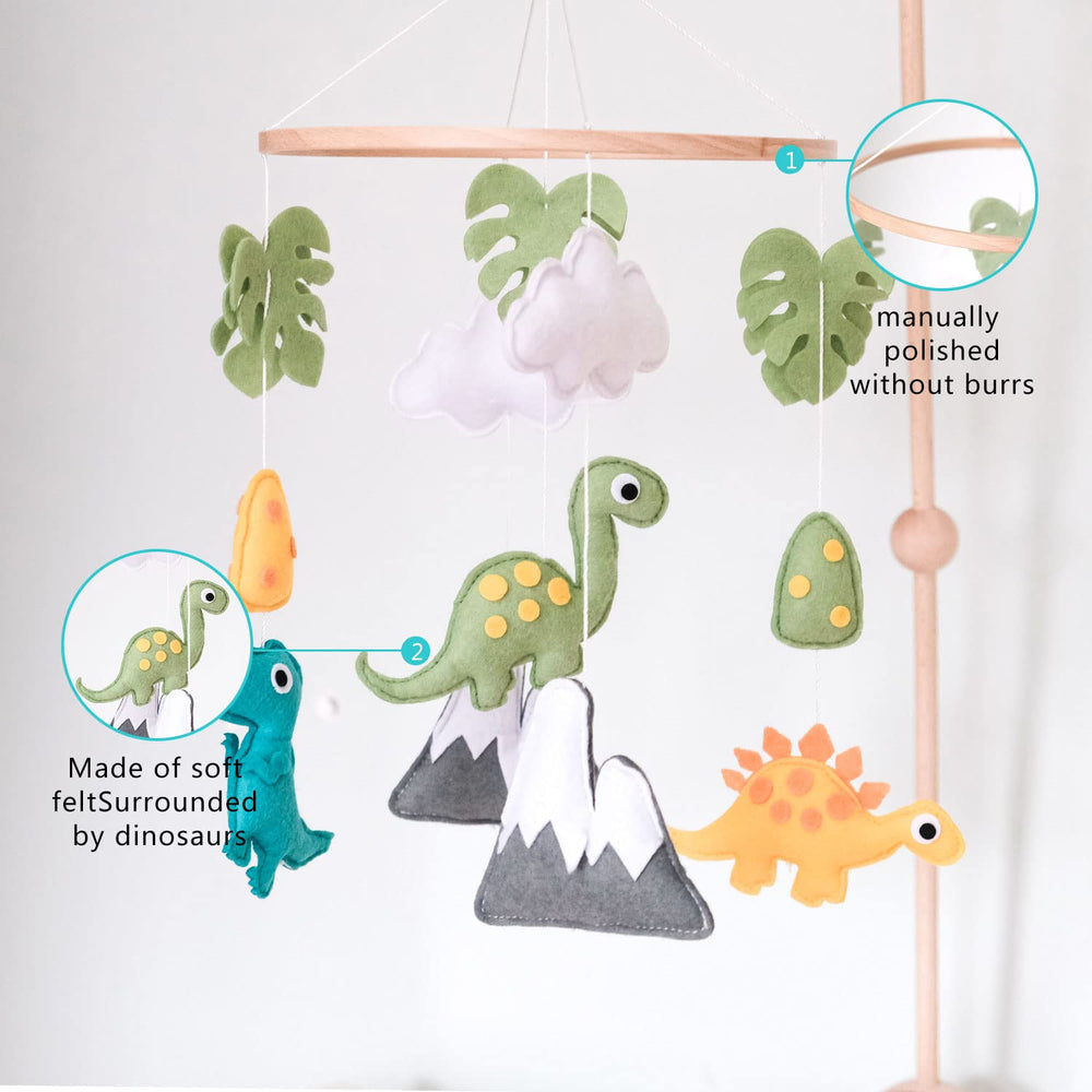 Vlokup dinosaur mobile pack-n-play compatibility fits standard cribs for travel