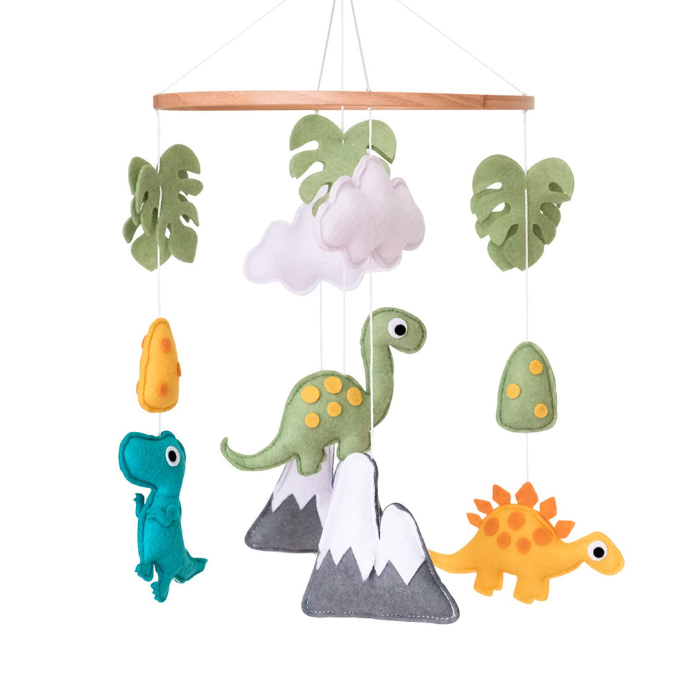 Vlokup dinosaur baby crib mobile moves to promote visual tracking for babies