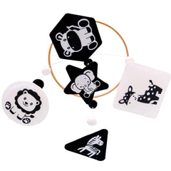 Vlokup Montessori mobile for crib with black-and-white contrast supports early visual exploration.