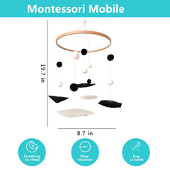 Vlokup Montessori mobile moon close-up supports gentle eye-tracking