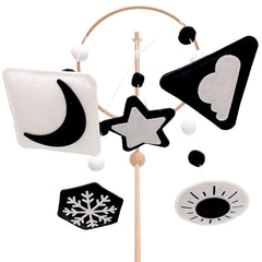 Vlokup Montessori mobile sun close-up for high-contrast visual focus