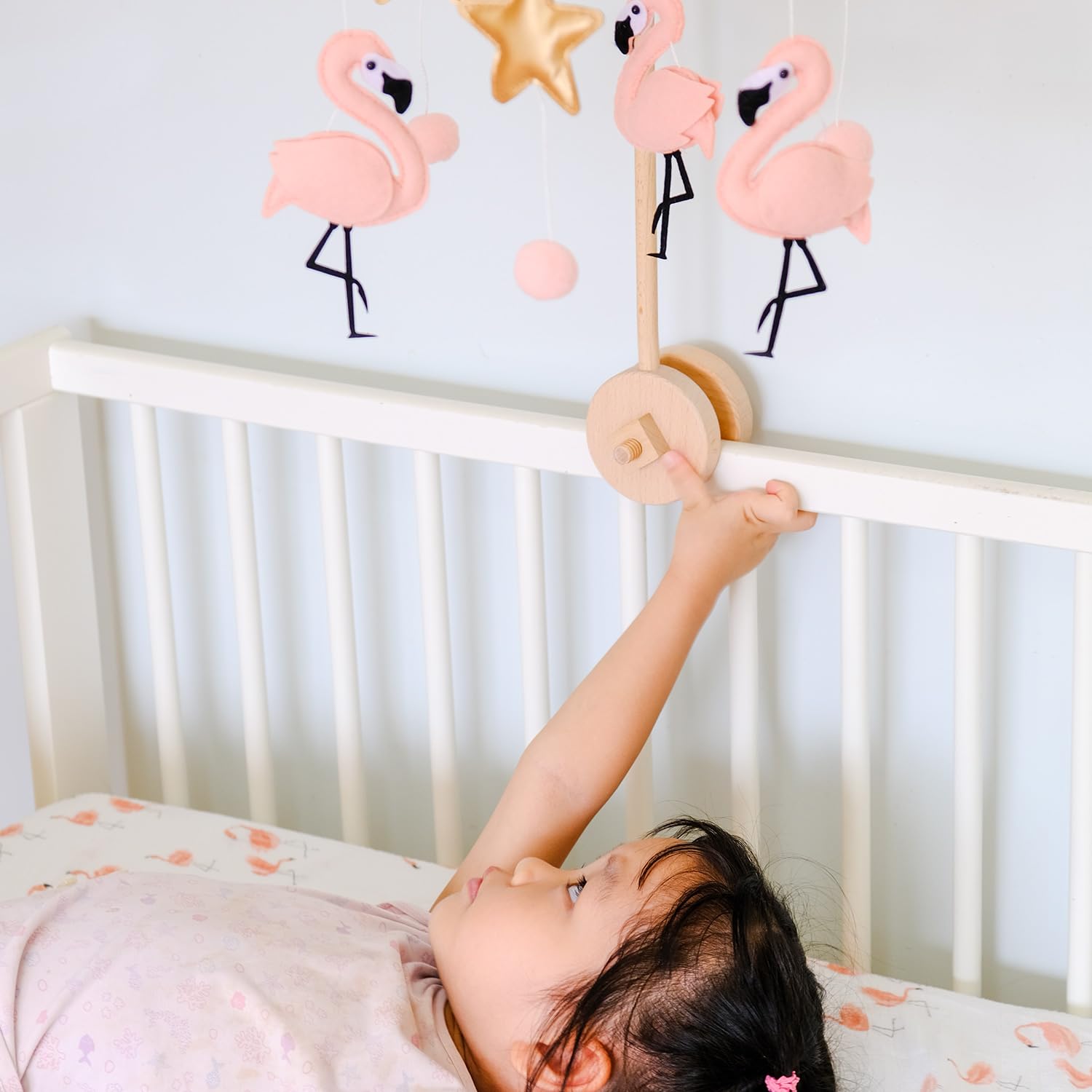 Vlokup pack n play compatible mobile fits standard cribs for versatile use