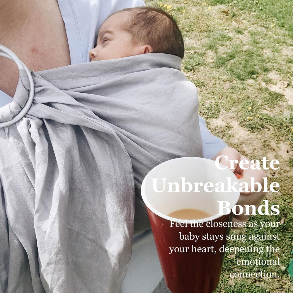 Vlokup ring sling close-up fabric detail with soft touch and comfort.