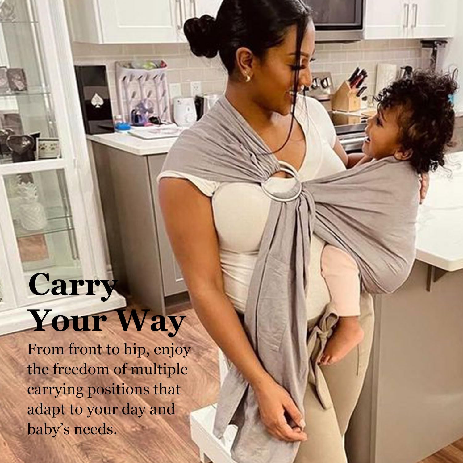 Vlokup ring sling ergonomic-fit supports mom-and-baby comfort.