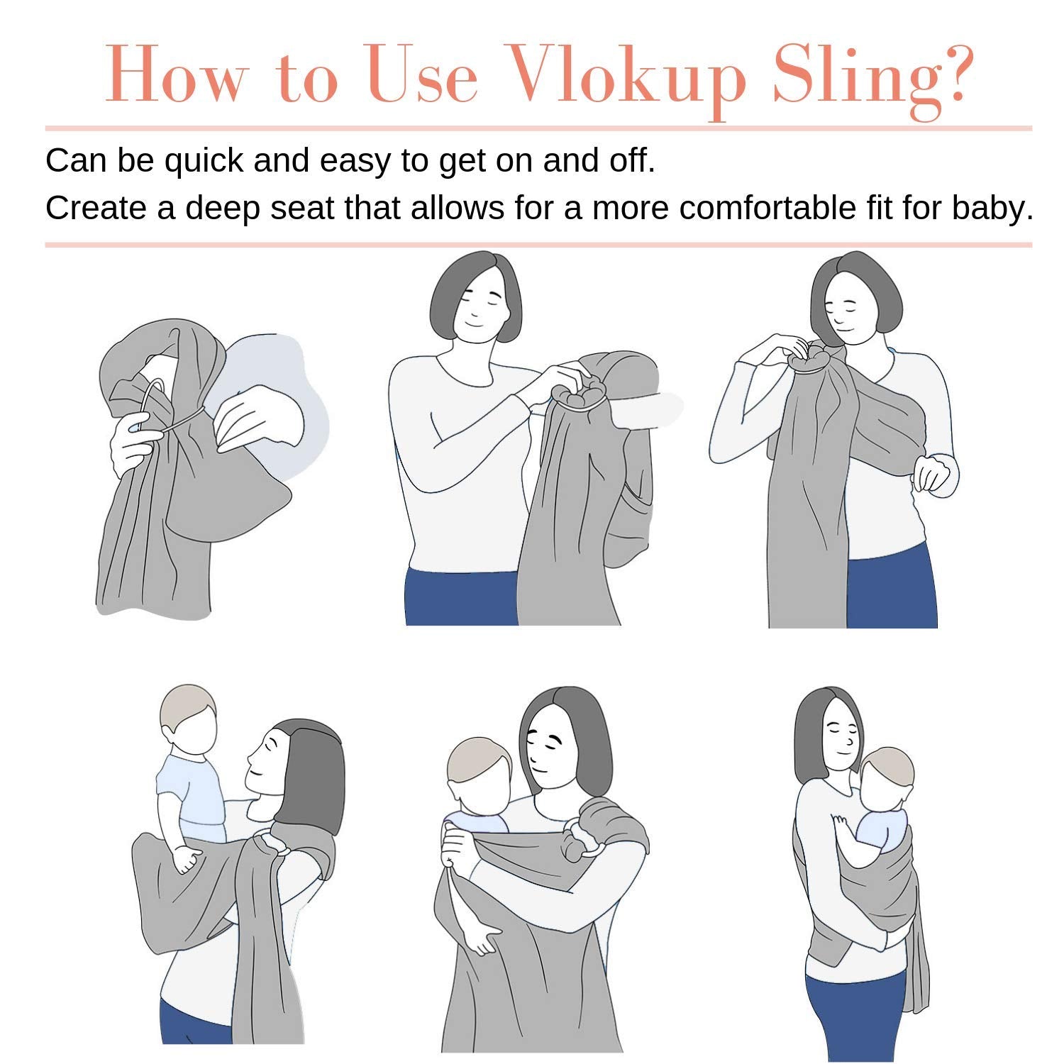 Vlokup Ring Sling gift-ready-by-moms illustrates a thoughtful newborn shower gift