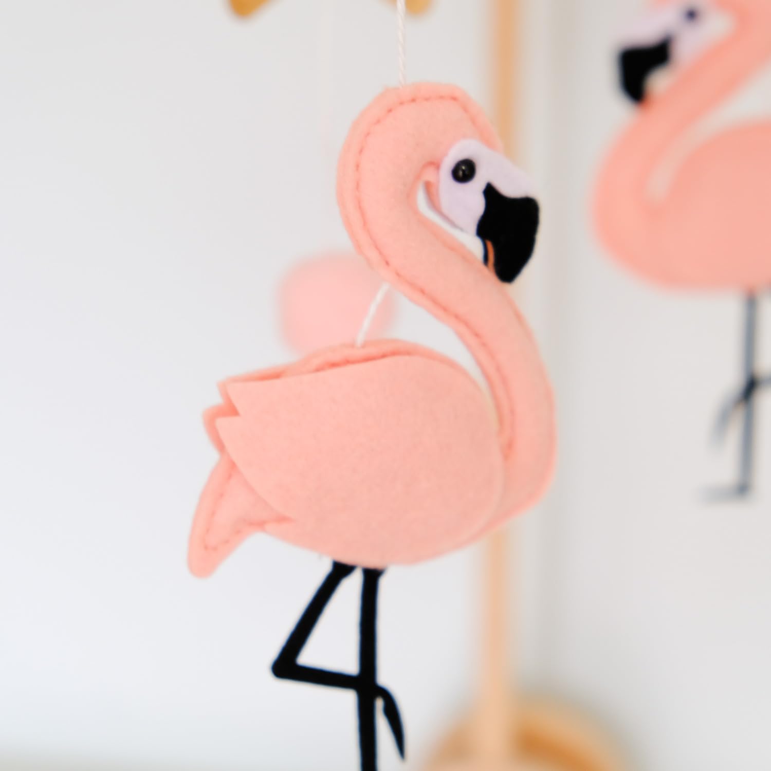 Vlokup soft felt flamingo mobile is safe to touch for tiny hands