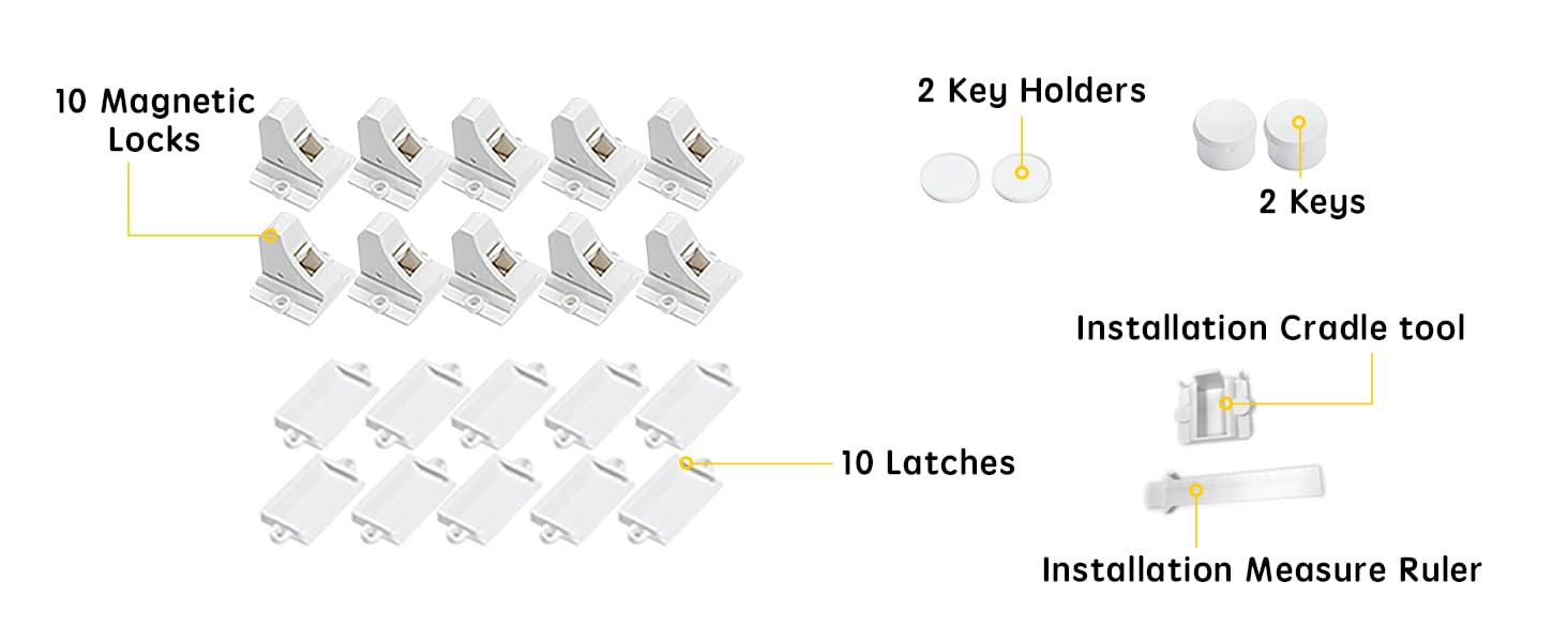 Vmaisi adhesive magnetic locks drawer closeup demonstrates easy latching with strong hold.