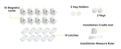 Vmaisi adhesive magnetic locks drawer closeup demonstrates easy latching with strong hold.