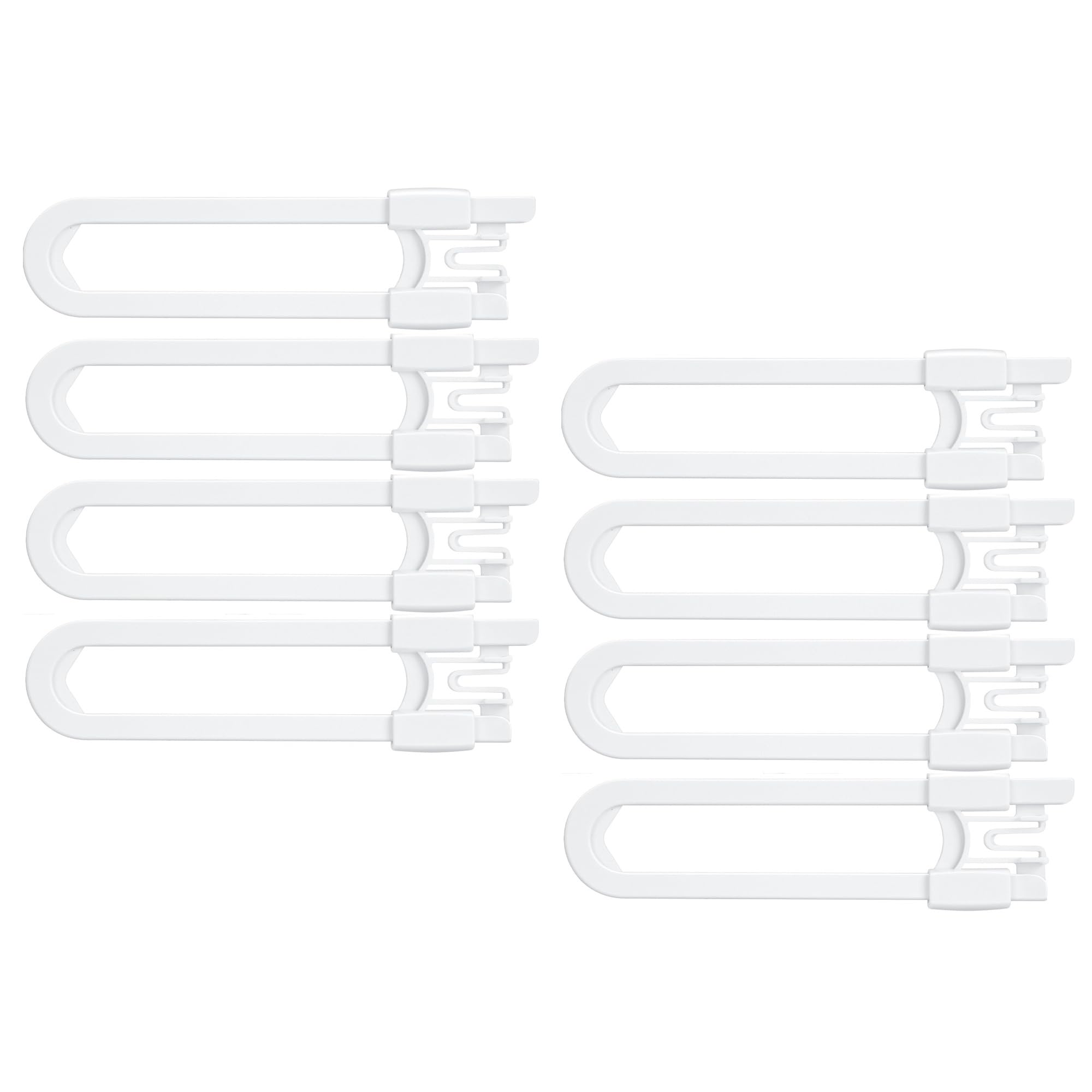 Vmaisi adjustable U-shaped child safety locks fit multiple knobs and handles.