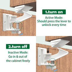 Inside-cabinet installation of VMAISI locks helps keep curious toddlers away.
