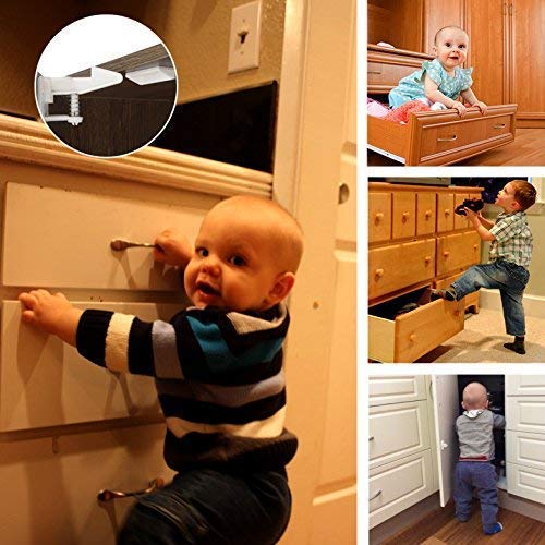 VMAISI baby-proofing locks keeping curious toddlers away from cabinets