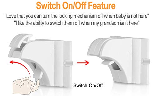Vmaisi cabinet locks installation with peel-and-stick adhesive shows tool-free setup.