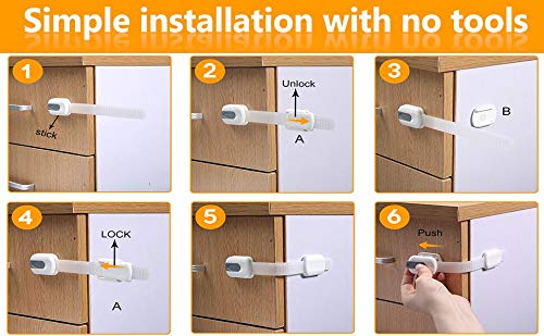 Vmaisi adhesive cabinet locks protect curious hands during daily routines.