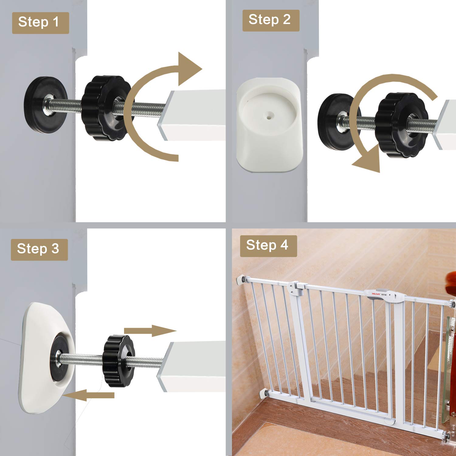 VMAISI dog-gate compatibility secures pet gates safely.