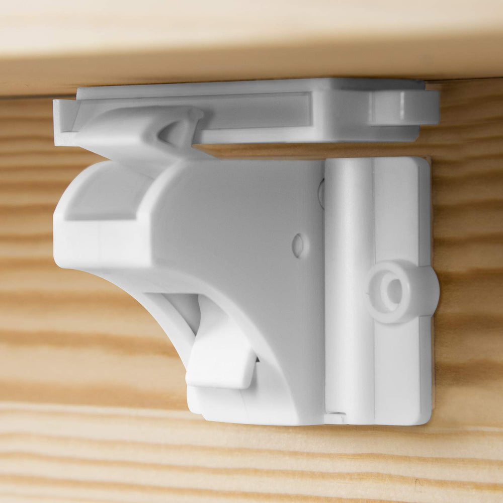 Vmaisi kitchen cabinet locks provide babyproof protection during meal prep.