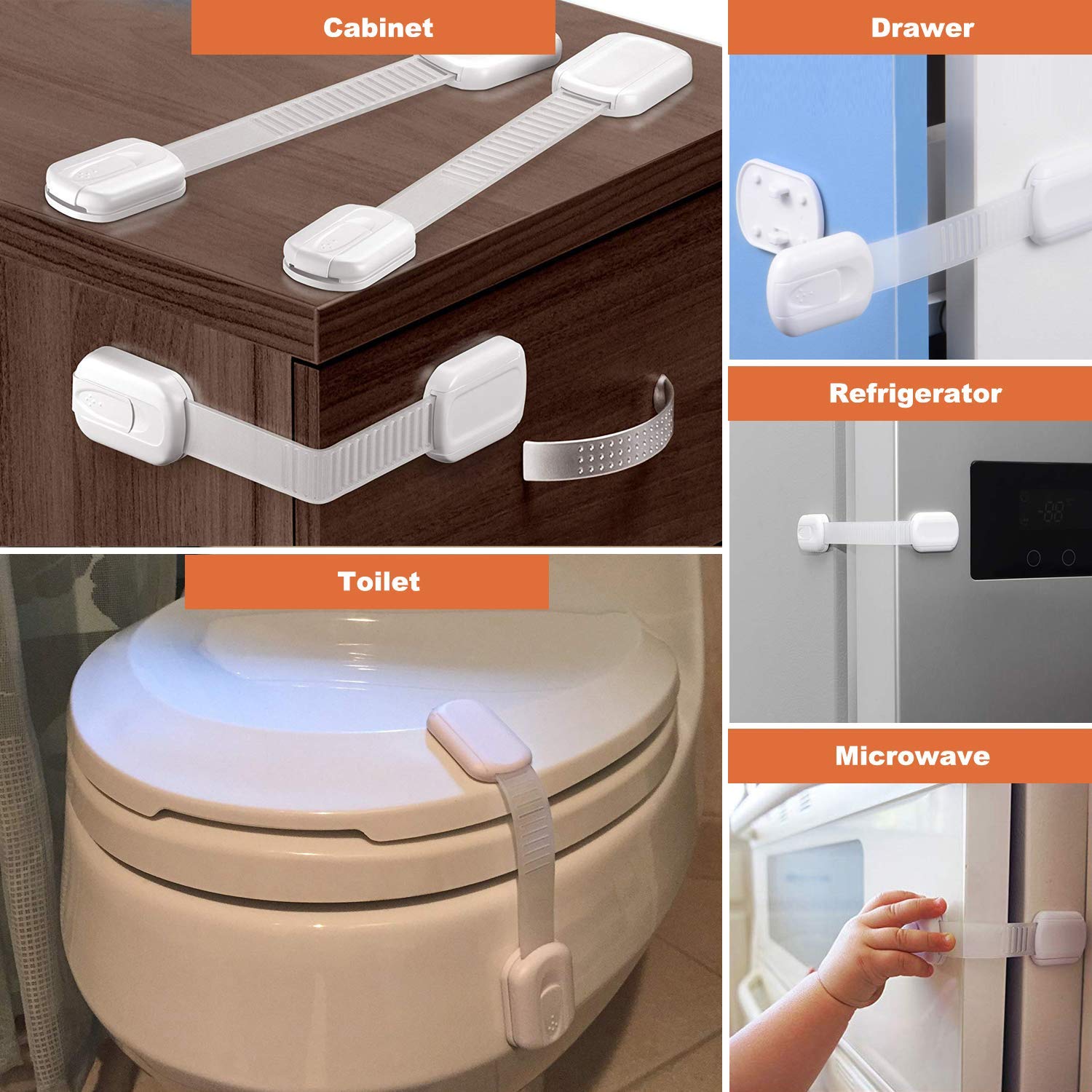 Vmaisi drawer locks installed for easy childproofing in the kitchen.