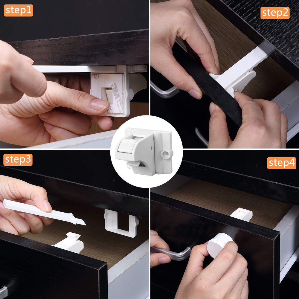Vmaisi kitchen drawer secured with magnetic cabinet lock for peace of mind.