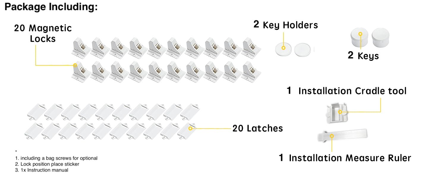 Vmaisi magnetic cabinet locks close-up magnet demonstrates strong hold for child safety and control.