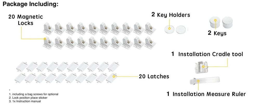 Vmaisi magnetic cabinet locks close-up magnet demonstrates strong hold for child safety and control.