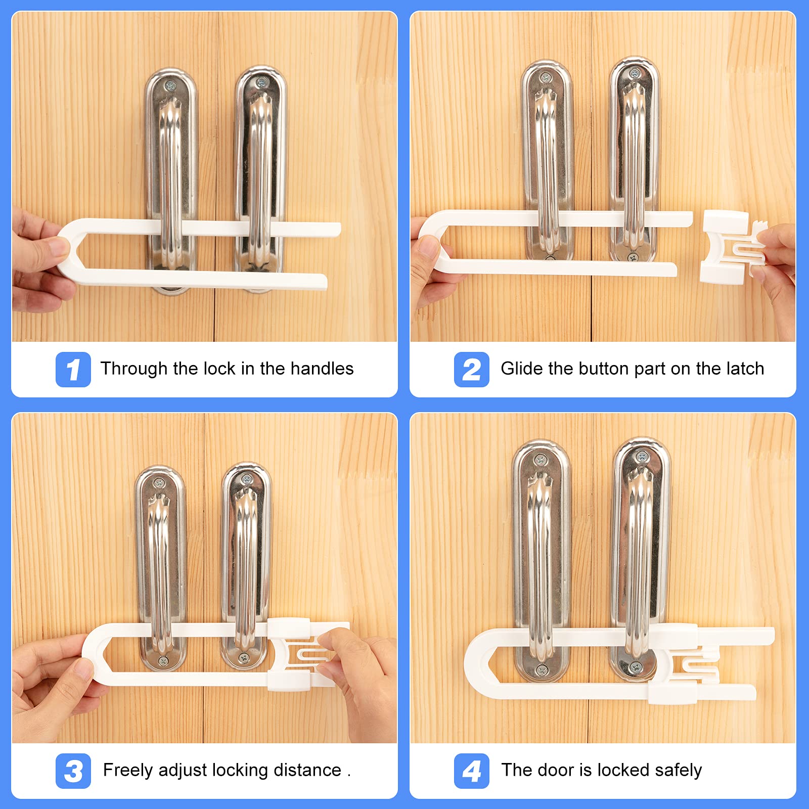 Vmaisi white finish cabinet locks blend with most cabinet styles.
