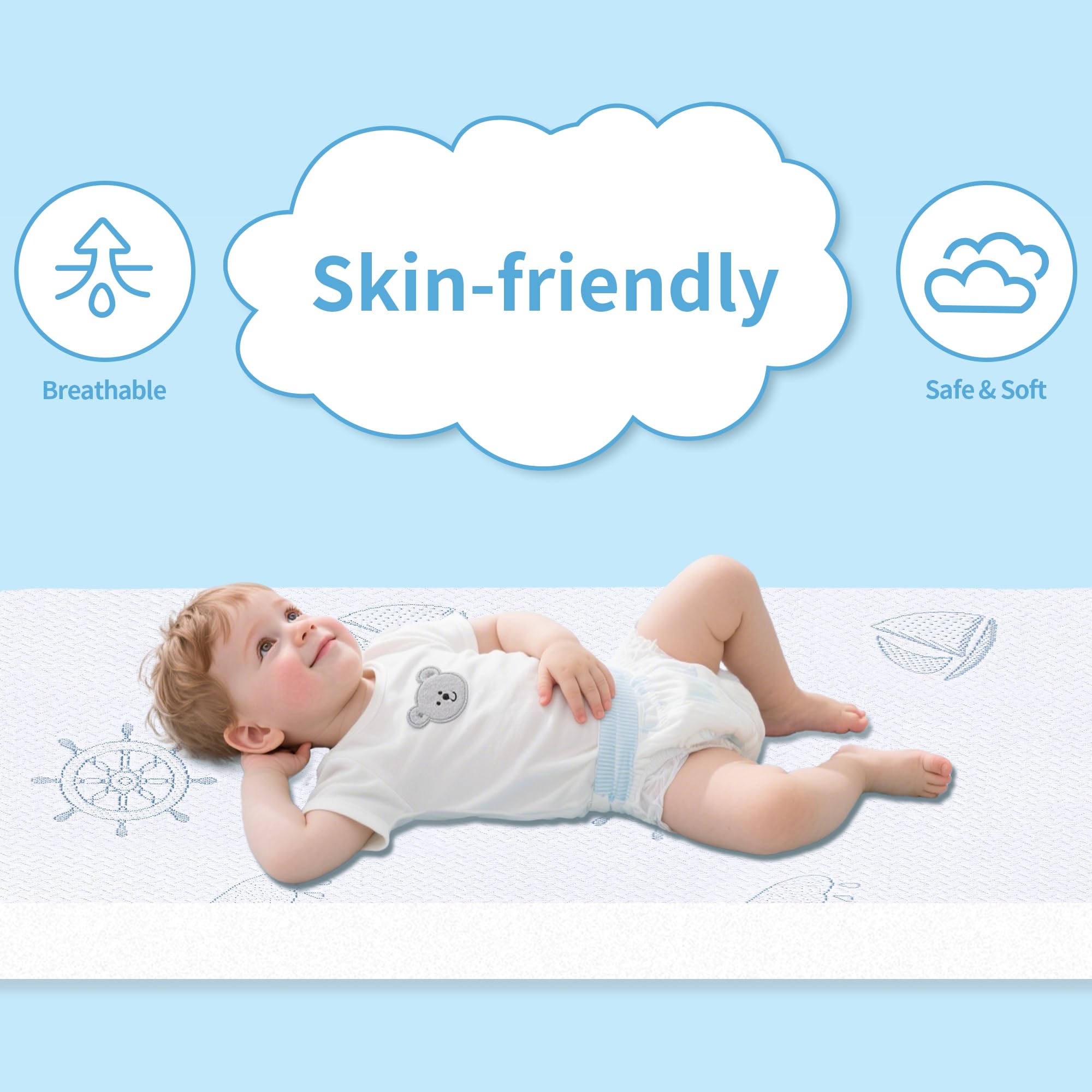 VMFKPNR 38x26 fit mattress designed for standard travel cribs.
