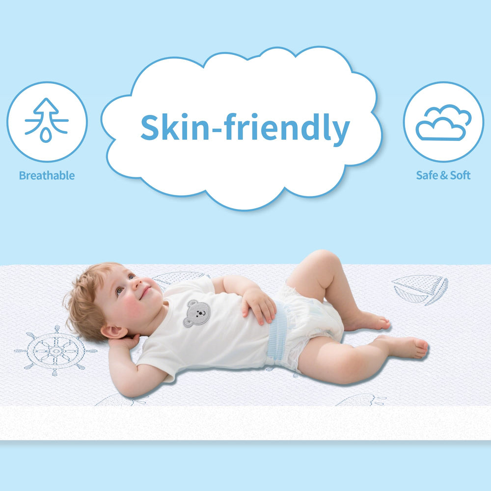 VMFKPNR 38x26 fit mattress designed for standard travel cribs.