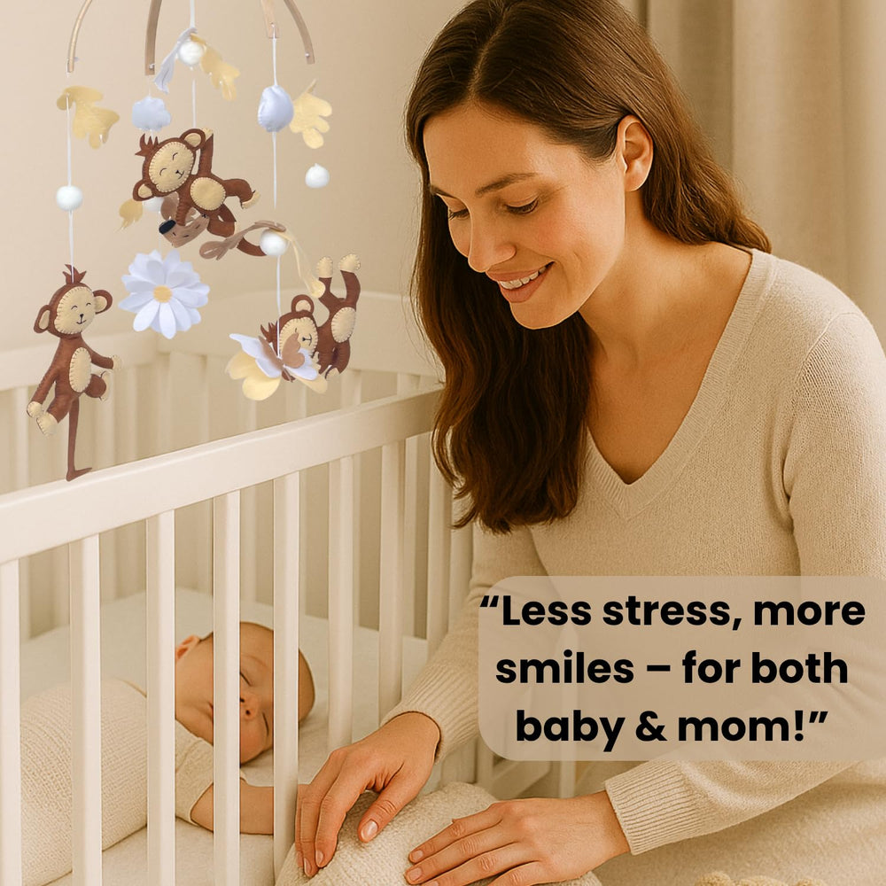 VN3BTOY Nursery Setup image shows easy placement in a crib or shelf