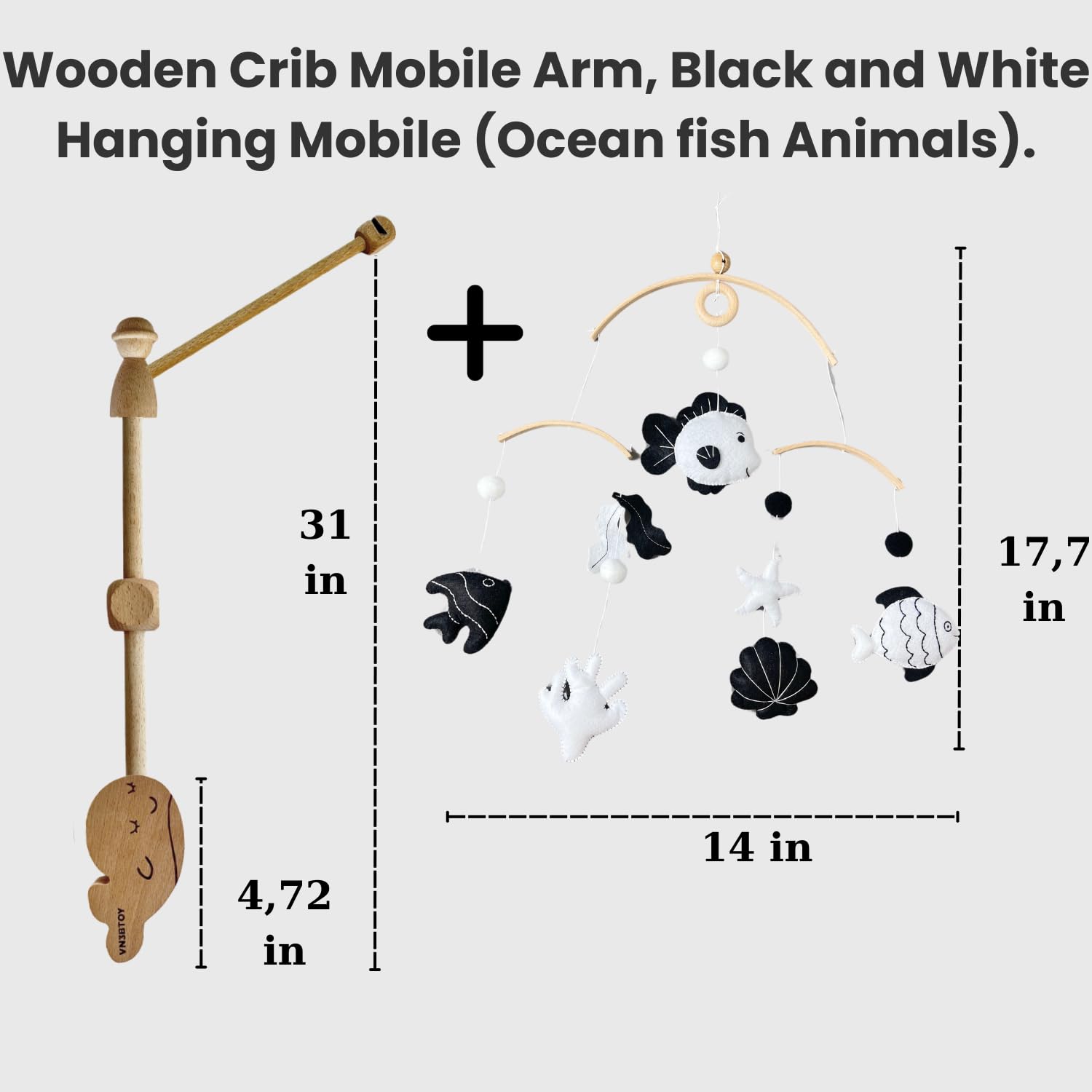 VN3BTOY modern Montessori-inspired mobile for contemporary nurseries.