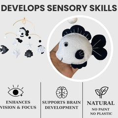 VN3BTOY Montessori felt closeup showing soft textures for calming exploration.