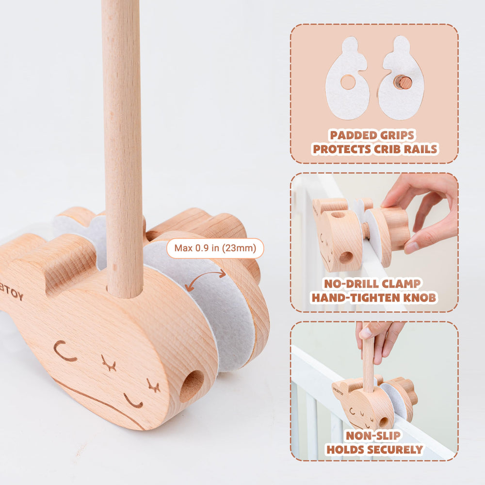 VN3BTOY safety certified crib mobile tested for safety