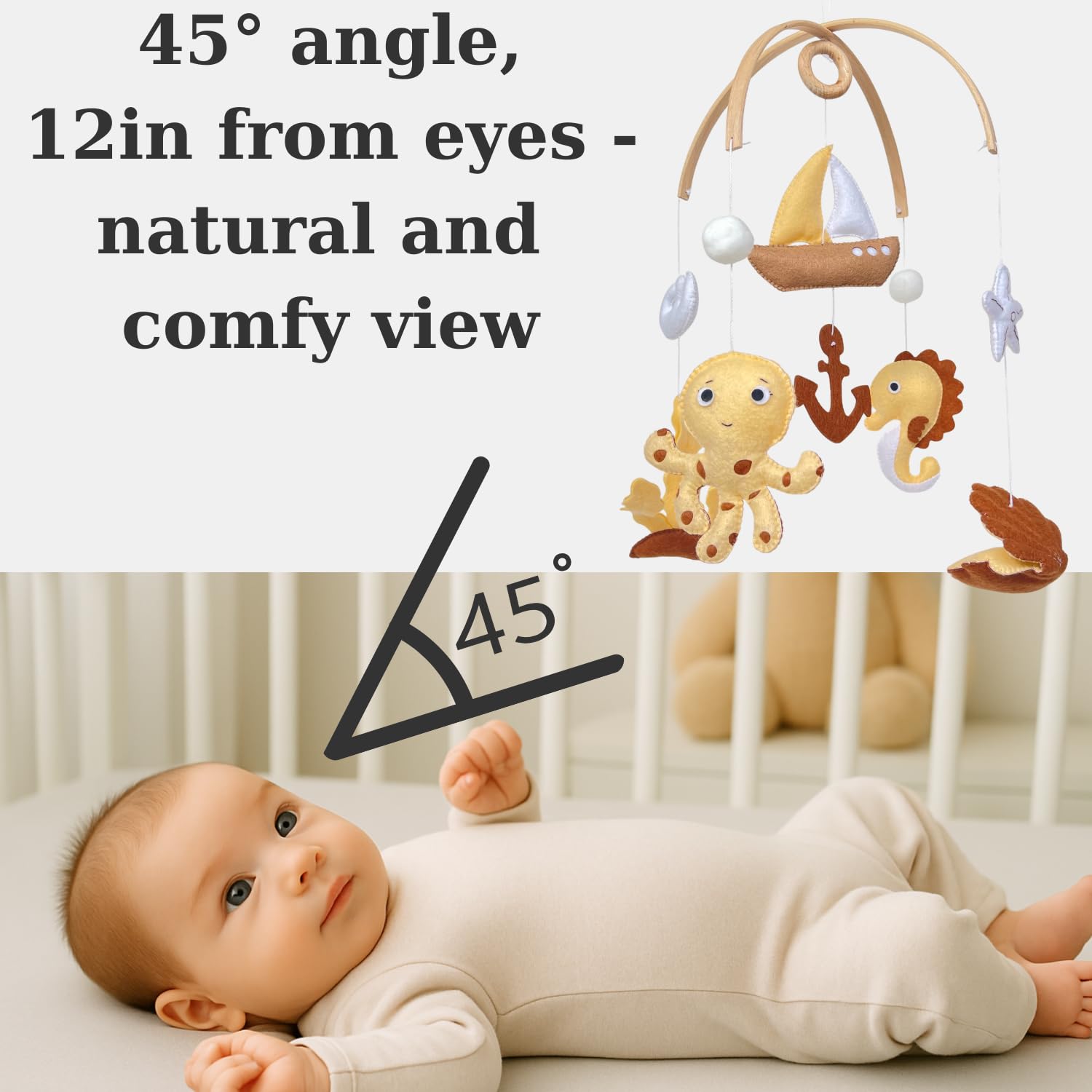 VN3BTOY ocean mobile seashell detail showcases durable felt and decorative design