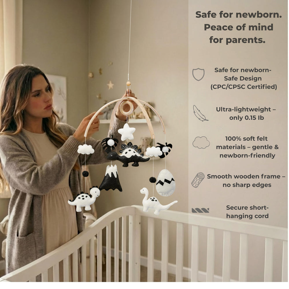 VN3BTOY handmade soft felt mobile highlighting tactile softness