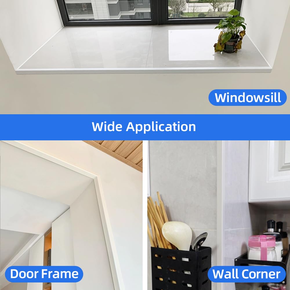 VNBQB white-finish corner guard demonstrates clean, versatile decorative look.