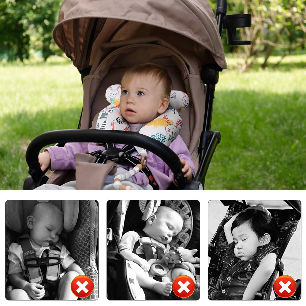 vocheer baby-head-pillow-soft-cotton delivers cozy comfort in car seats and strollers.