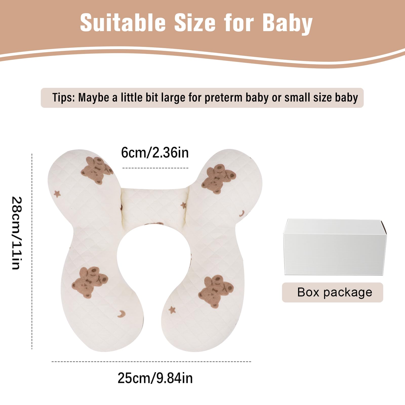 vocheer baby neck pillow soft cotton texture promotes all-season comfort