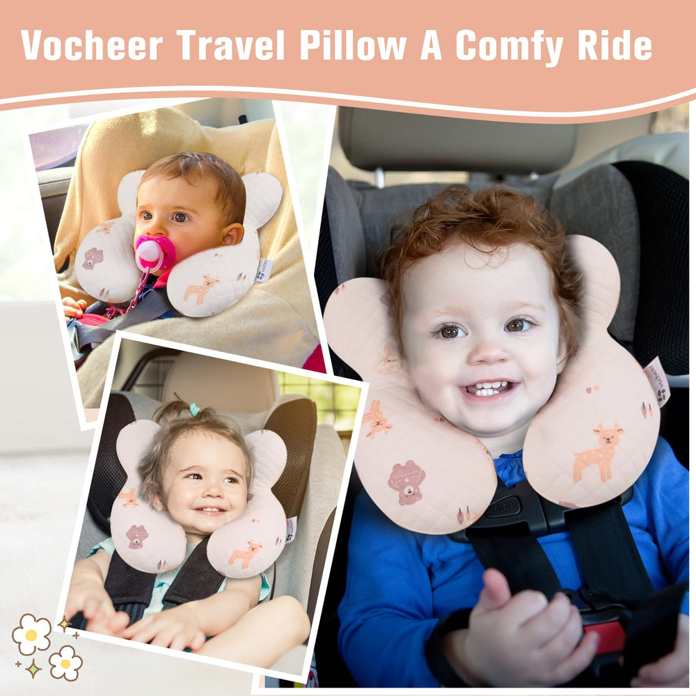 vocheer baby neck pillow stroller use highlights compact, portable head support