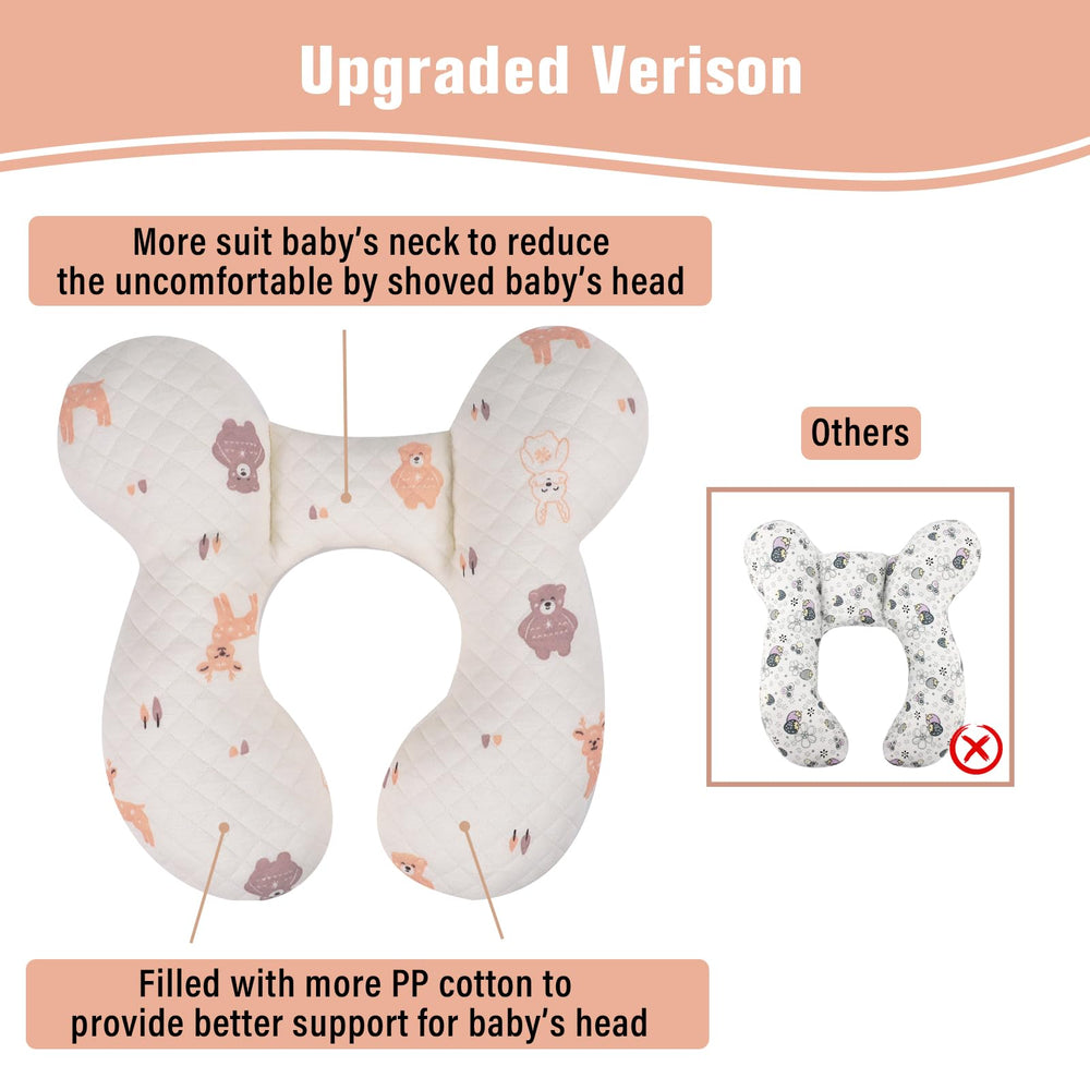 vocheer baby neck pillow U-shape detail showing balanced head support