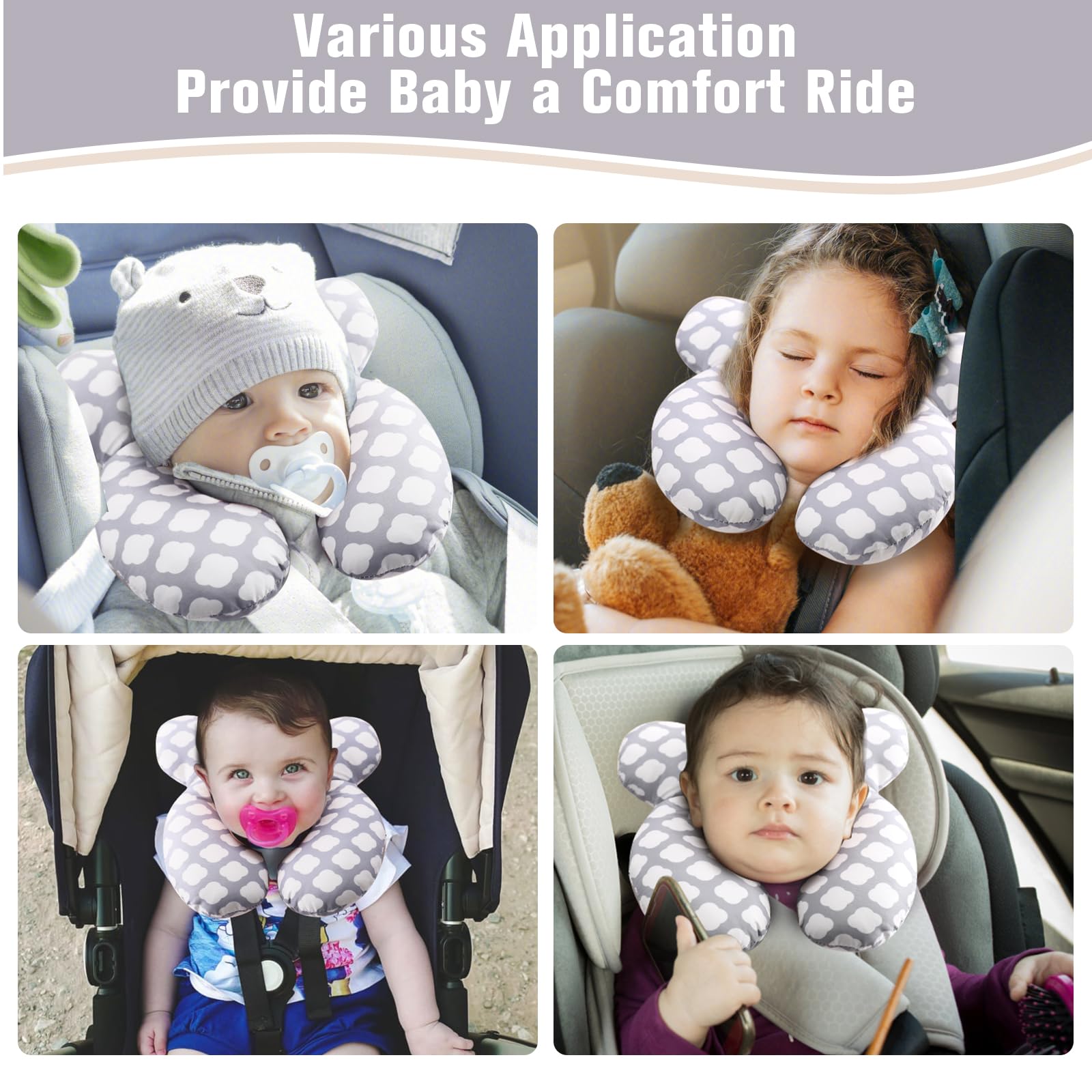 vocheer Baby Travel Pillow lightweight portable design for travel convenience.