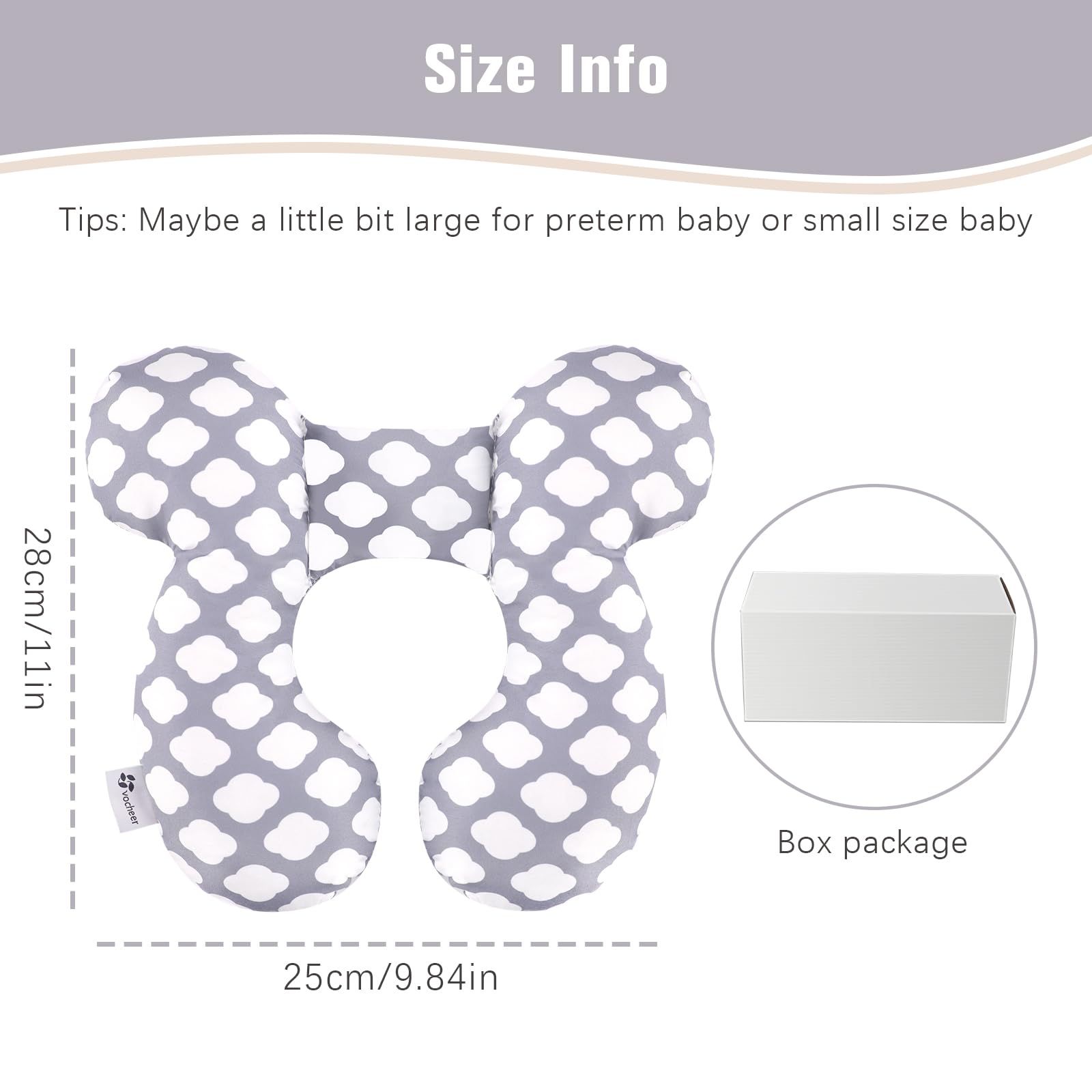 vocheer Baby Travel Pillow machine washable for easy cleaning after trips.