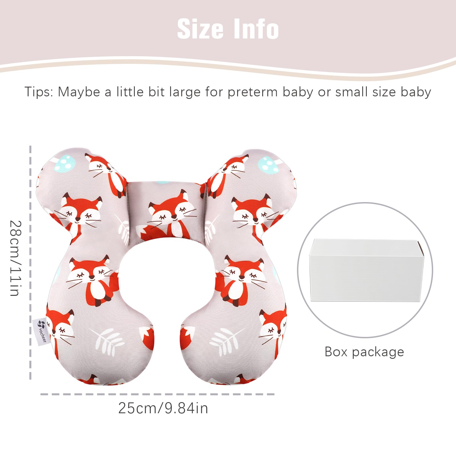 Vocheer orange fox design adds a playful touch while keeping baby snug on trips
