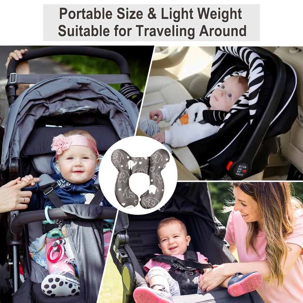 Vocheer Baby Travel Pillow packaged shows compact resting solution for car rides and stroller trips.