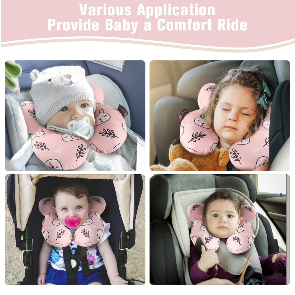 Vocheer pillow in stroller and car seat use examples