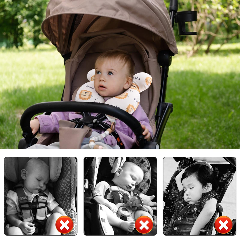 vocheer Baby Travel Pillow upgraded fabric close-up reveals soft cotton and plush padding