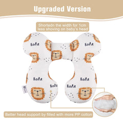 vocheer Baby Travel Pillow upgraded side view highlights contoured neck cradle for stability