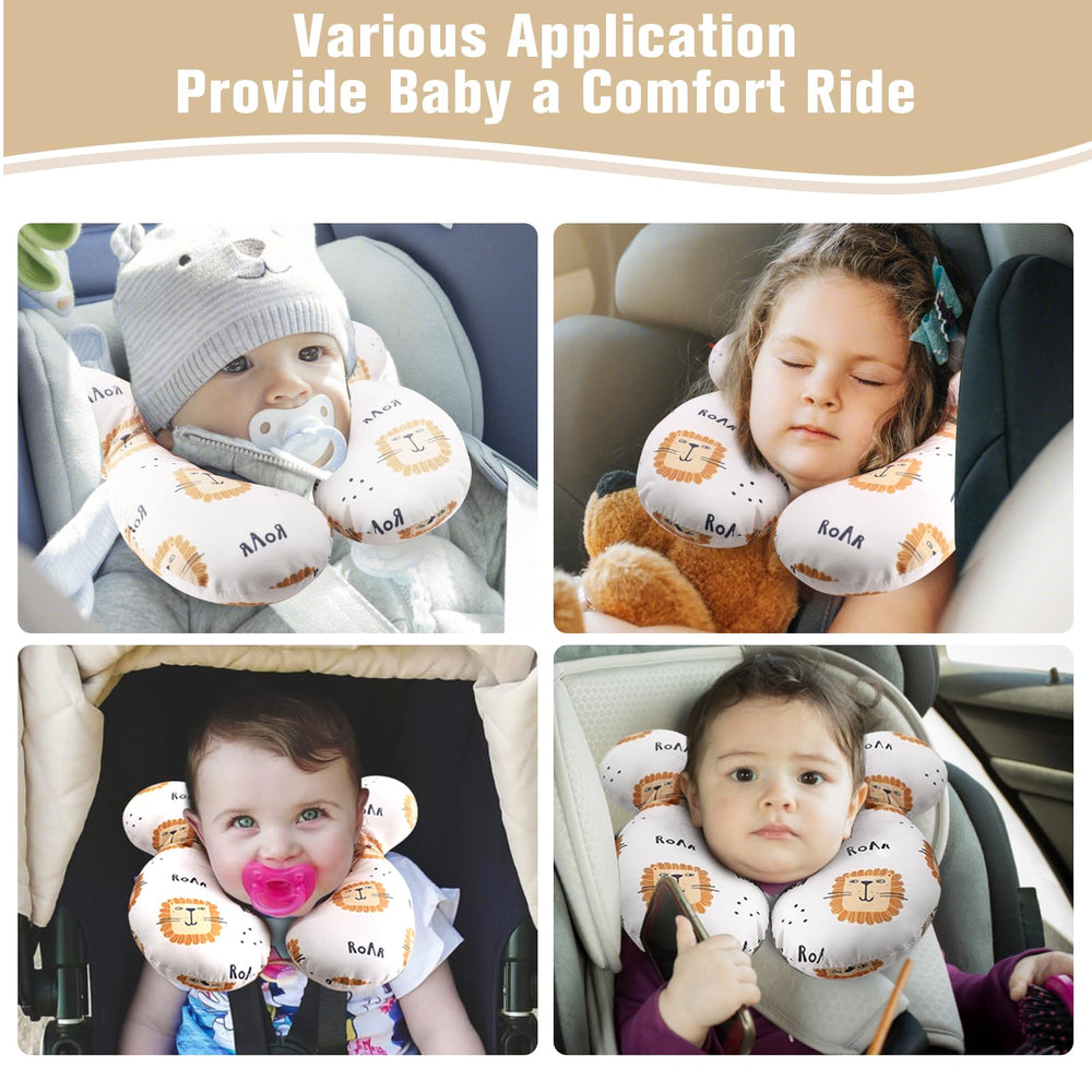 vocheer Baby Travel Pillow upgraded in stroller demonstrates secure fit for travel comfort