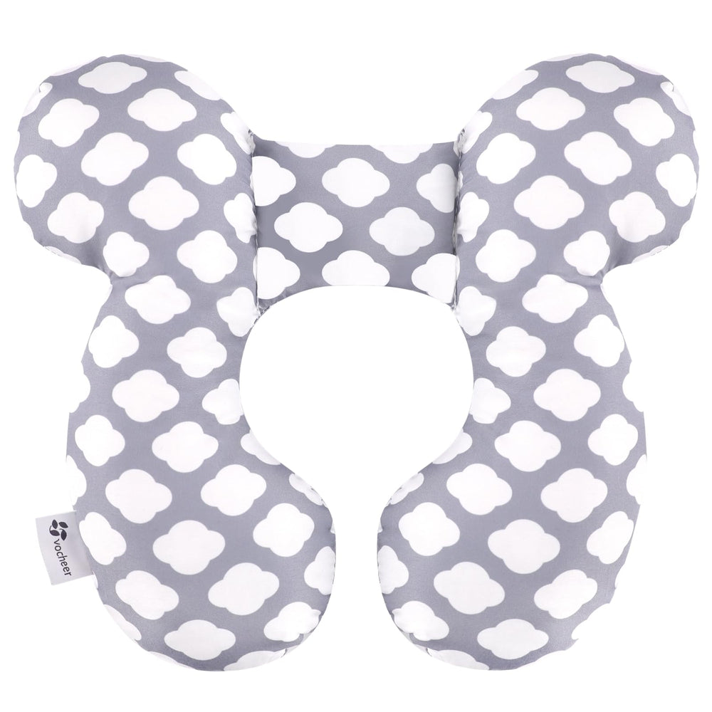 vocheer Baby Travel Pillow upgraded U-shape side view shows supportive head protection.