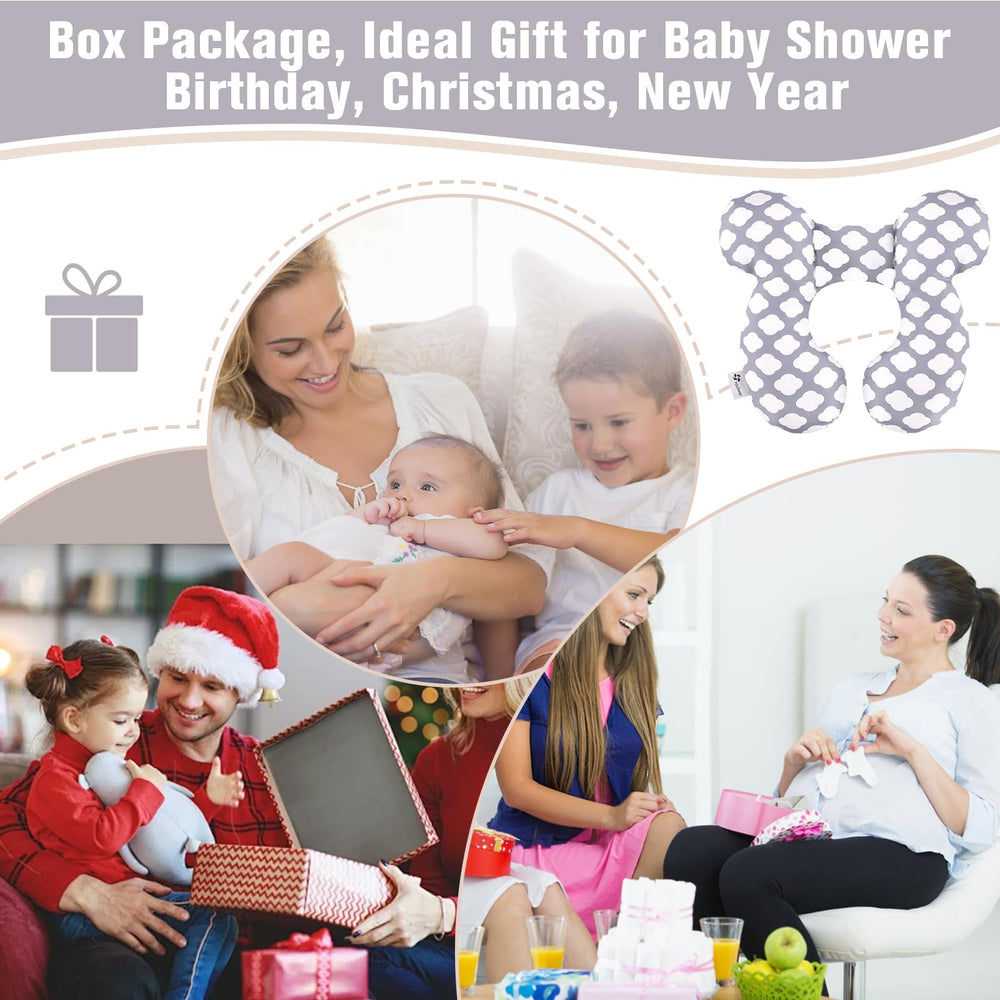 vocheer Baby Travel Pillow White Cloud color in gift-ready packaging.