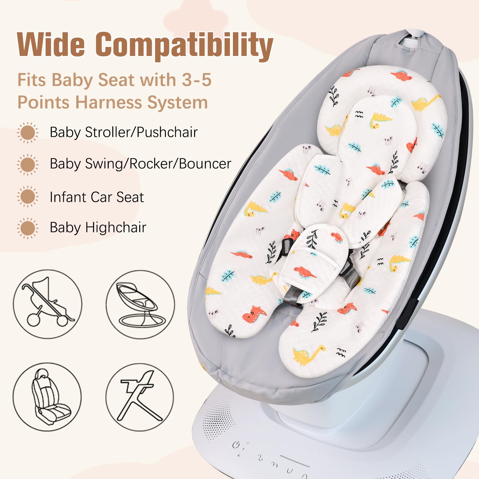 vocheer newborn insert cotton and mesh sides provide breathable comfort across seasons